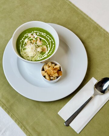 Суп крем из шпината с креветками