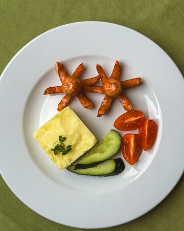 Пюре с сосисками